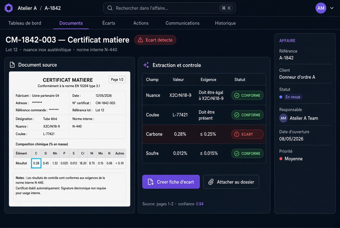 Contrôler les certificats matière — application ENOGA