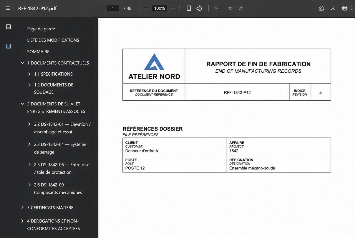 Générer les documents de synthèse — application ENOGA